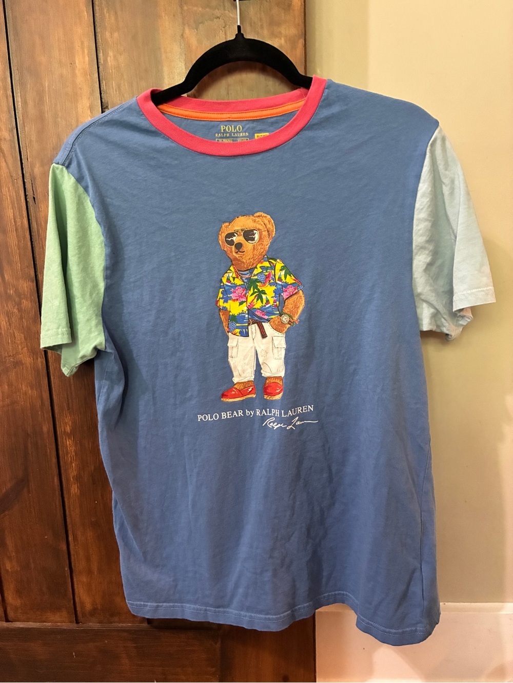 Polo Ralph Lauren Boys Polo Bear Color Block Bear T-Shirt Classic Preppy 18-20